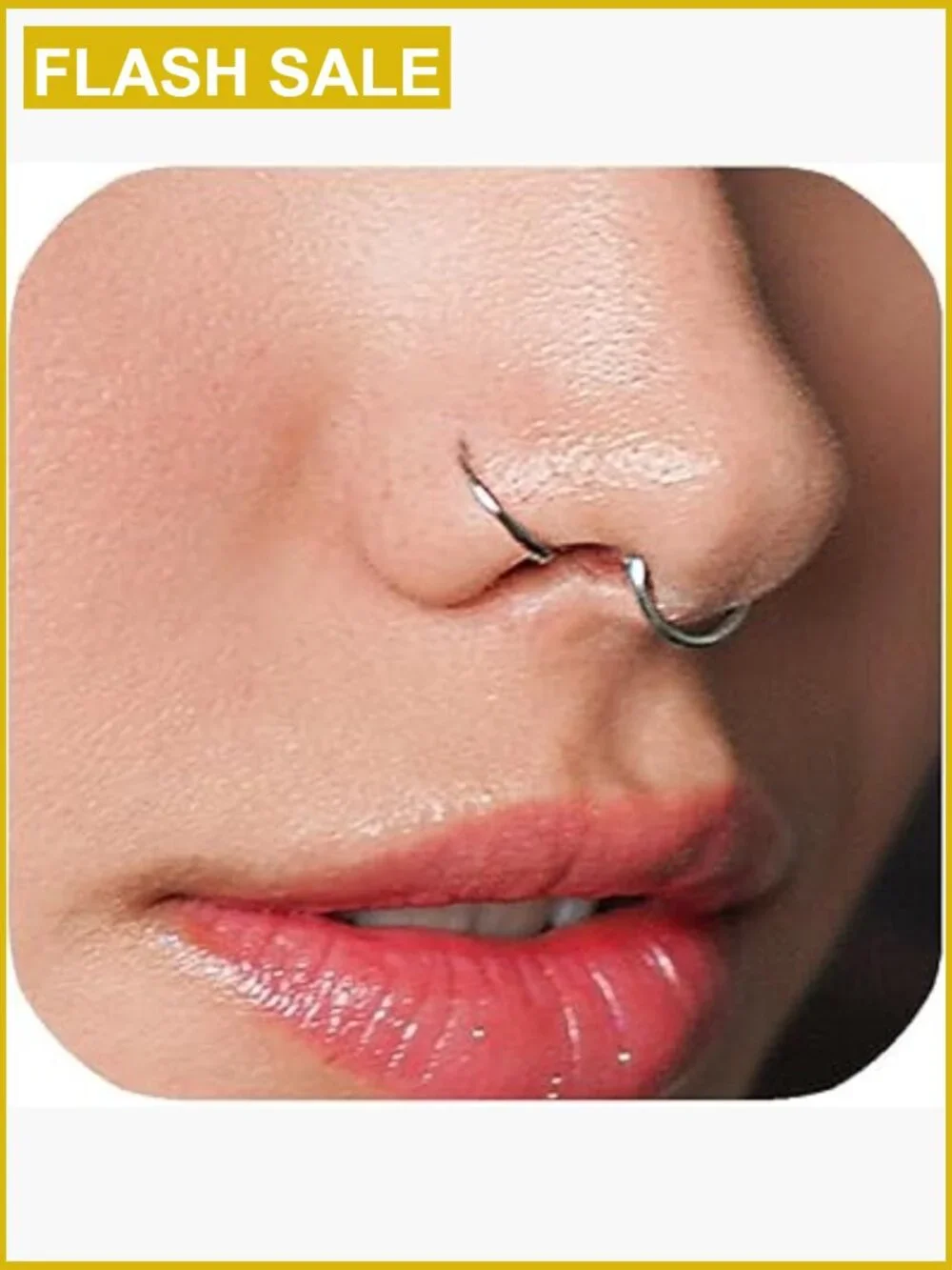 Sterling Silver Nose Ring Hoop 7mm 22 Gauge Thin Dainty Nose Piercing Jewelry